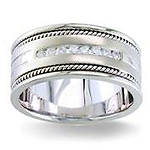 Diamond Wedding Band 14K White Gold 0.32 TCW