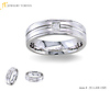 14K White Gold Bezel Set Diamond Wedding Band