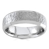 Hammered Finish <br>6.50 mm 14K White Gold Wedding Band