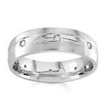 Diamond Wedding Band 14K White Gold 0.16 TCW