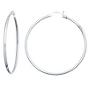 14k White Gold 2mm Hoops Earrings 53mm