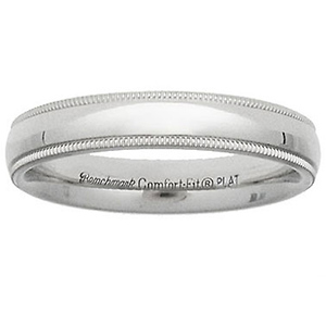 Platinum 4mm Milgrain Wedding Ring