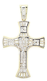 White CZ Hip Hop Crucifix