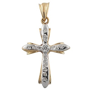 Two Tone CZ Cross