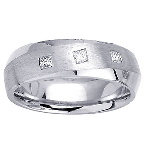 Three Diamond 14K Designer Wedding Band