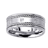 Princess Diamond Cord 14K White Gold Wedding Band