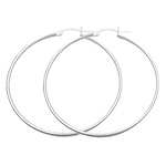 Flat Silver Hoops