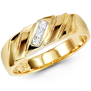 14K Yellow Gold Princess CZ Designer Ring