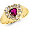 14K Yellow Gold Heart Shape CZ Promise Ring