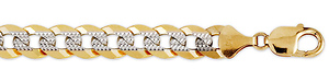 11mm White Pave Curb (Cuban) Bracelet