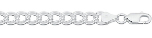 6mm Silver Double Curb Bracelet