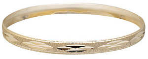 7mm Fancy 14K Gold Bangle Bracelet
