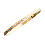 6mm Carved 14K Tri-Color Gold Bangle Bracelet