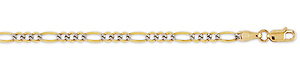 3mm White Pave Figaro Bracelet