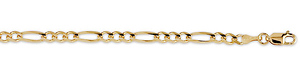 3.7mm 18k Figaro Bracelet