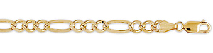 6mm Yellow Pave Figaro Bracelet