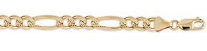 7mm Yellow Pave Figaro Bracelet