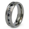 Black and White CZ Stone Channel Set Titanium Band