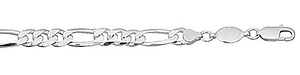 8mm Silver Figaro Bracelet