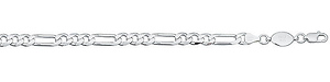 6mm Silver Figaro Bracelet