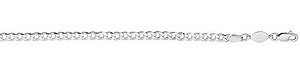 4mm Silver Concave Curb (Cuban) Bracelet