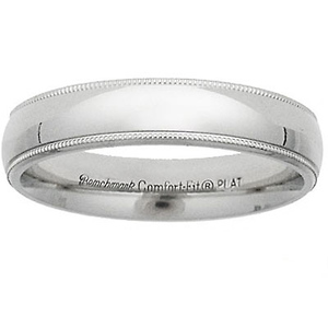 5mm Milgrain Comfort Fit Platinum Wedding Band