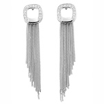 Silver CZ Dangle Earrings