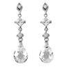 Silver CZ Diamond Dangle Earrings