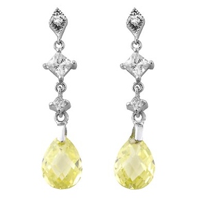 Silver CZ Topaz Dangle Earrings