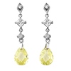 Silver CZ Topaz Dangle Earrings