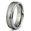 Milgrain Satin & High Polish Titanium  Wedding Ring