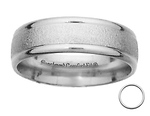 6mm 14k White Gold Wire Brush Comfort Fit Band