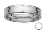 4mm Platinum Designer Edge Comfort Fit Band