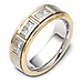 Channel Set Princess Diamond 14K Two Tone Gold Dora Wedding Band thumb 0