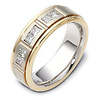 Channel Set Princess Diamond 14K Two Tone Gold Dora Wedding Band