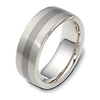 7.5mm White Gold Inlay Titanium Dora Wedding Band