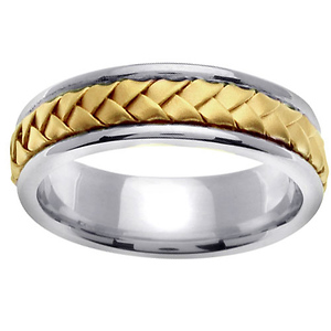 7mm 14K Two Tone Woven Handmade Band