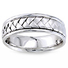 7mm 14K  White Gold Woven Handmade Band