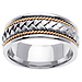 8.5mm Designer Handmade Rope Braided Wedding Band in 14K Two Tone Gold thumb 0