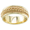 7mm Cord & Raised Braid 14K Yellow Gold Wedding Band