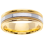 7mm 14k Two Tone Designer Handmade Band