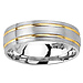 6.5mm Double Yellow Gold Inlay 14K Two Tone Gold Ring thumb 0