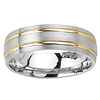 6.5mm Double Yellow Gold Inlay 14K Two Tone Gold Ring