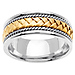 8.5mm 14k Two Tone Woven Hand Made Band thumb 0