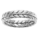 6mm Wheat Braid 14K White Gold Ring