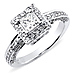 14K White Gold Halo Princess Cut Engagement Ring 1 ctw thumb 0