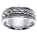 8mm Artistic Cobblestone Design 14K White Gold Wedding Band thumb 0