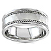 7.5mm Designer Hammered Handbraided Rope Wedding Band - 14K White Gold thumb 0