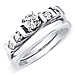 Charming 14K White Gold Diamond Engagement Ring Set 0.50ctw thumb 0