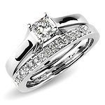 14K White Gold Princess Cut Diamond Engagement Ring